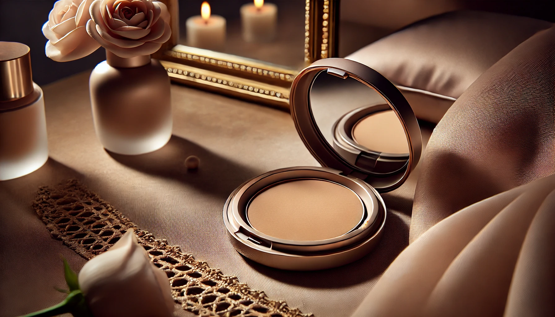 A-close-up-image-of-a-cushion-foundation-in-a-slightly-darker-natural-tone-displayed-on-a-chic-vanity-table-with-soft-warm-lighting